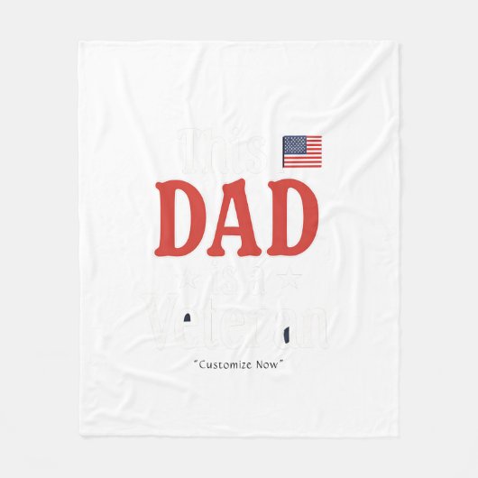 This Dad is a Veteran Blanket – Heartfelt Gift Fleece Deken (Voorkant)