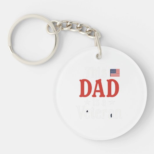 This Dad is a Veteran Keychain – Heartfelt Gift (Voorkant)