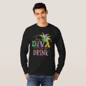 This Diva Needs A Drink Mardi Gras T-shirt (Voorkant volledig)