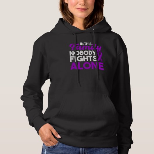This Family Nobody Fights Alone Epilepsy Awareness Hoodie (Voorkant)