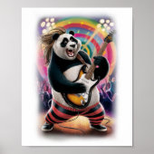 This Funny Panda is having Fun playing Rock on a Poster (Voorkant)