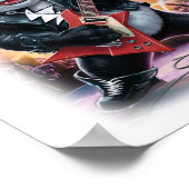 This Funny Panda plays Hardrock on a White Poster (Hoek)