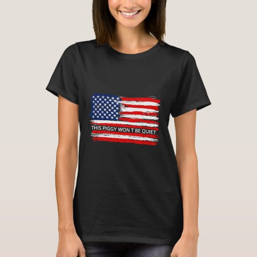 This Ggy Won't Be Quiet Funny Flag T-shirt (Voorkant)