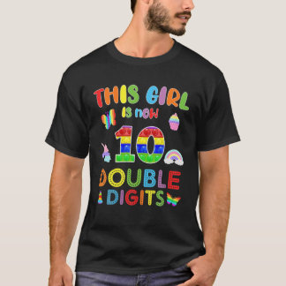 This Girl Is Now 10 Double Digit Pop It 10Th Birth T-shirt