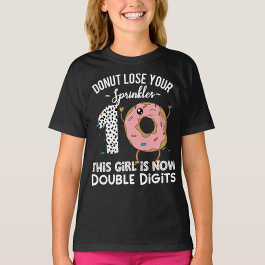 This Girl is Now Double Digits Shirt 10th Birthday (Voorkant)