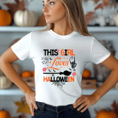 This Girl Loves Halloween | Witch Broom Spider Tri-Blend Shirt