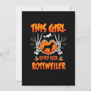 This Girl Loves Her Rottweiler Dog Halloween Aankondiging