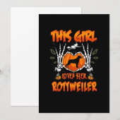 This Girl Loves Her Rottweiler Dog Halloween Aankondiging (Voorkant / Achterkant)
