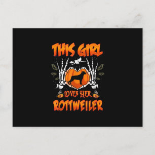 This Girl Loves Her Rottweiler Dog Halloween Feestdagenkaart