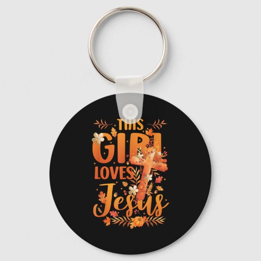 This Girl Loves Jesus Cute Christian Girl Jesus Fa Sleutelhanger (Voorkant)