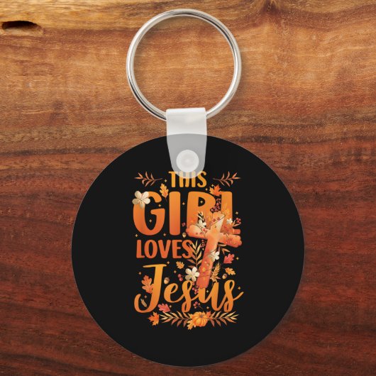This Girl Loves Jesus Cute Christian Girl Jesus Fa Sleutelhanger (Voorkant)