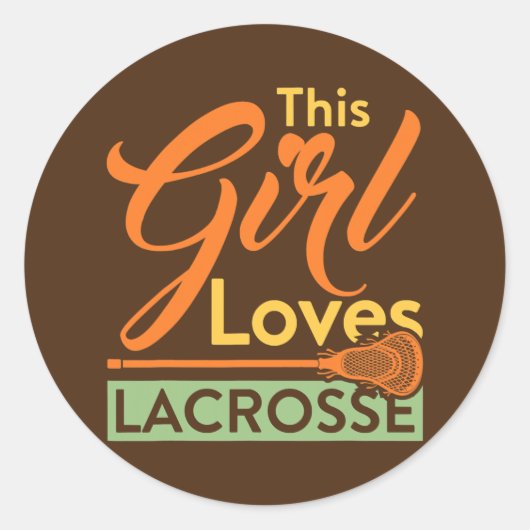 This Girl Loves Lacrosse Player Stick Ronde Sticker (Voorkant)