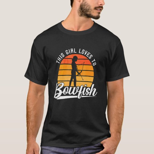 This Girl Loves Retro Fish Hunting Bow Fisherman B T-shirt (Voorkant)