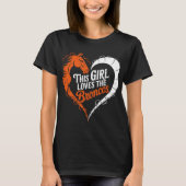This Girl Loves Rodeo Bucking Bronc Riding Heart W T-shirt (Voorkant)