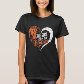 This Girl Loves Rodeo Bucking Bronc Riding Heart W T-shirt (Voorkant)