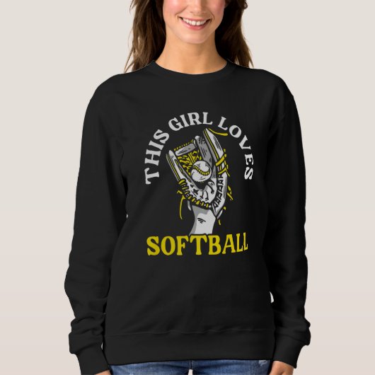 This Girl Loves Softball Player Pitcher Catcher Sp Trui (Voorkant)