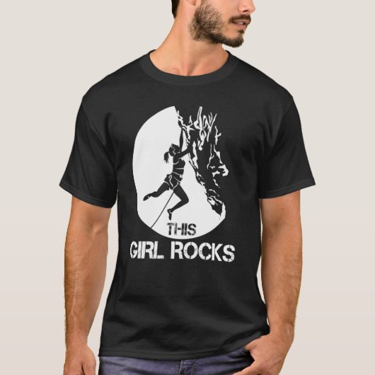 This Girl Rocks Rock Climbing Boulder Carabiner Cl T-shirt (Voorkant)