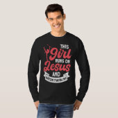 This Girl Runs on Jesus and Baton Twirling 5 T-shirt (Voorkant volledig)