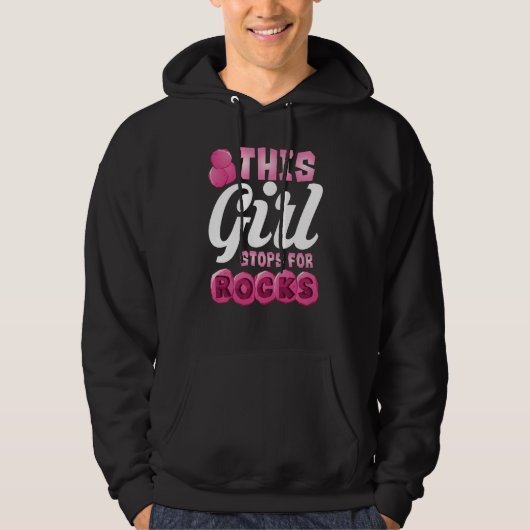 This Girl Stops For Rocks Cute Gemstone Hunter  2 Hoodie (Voorkant)
