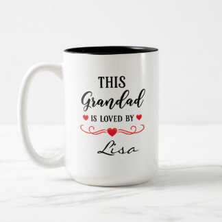 This Grandad Is Loved Personalised Mug Gift Granny Tweekleurige Koffiemok