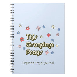 This Grandma Prays Retro Light Blue Prayer Journal Notitieboek