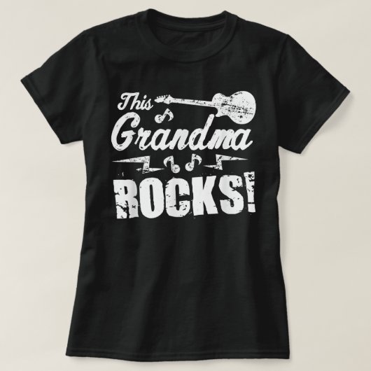 This Grandma Rocks  - Guitar Rock n Roll Funny Tee T-shirt (Design voorkant)