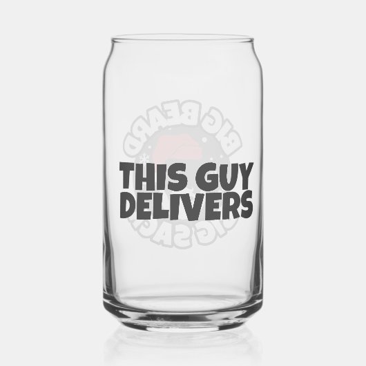This Guy Delivers! Funny Christmas Cocktail Blikvorm Glas (Achterkant)