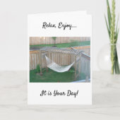 THIS HAMMOCK AWAITS ENJOY BIRTHDAY CARD KAART (Voorkant)