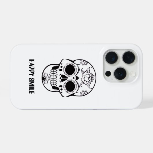 This Happy Smile Skull design  iPhone Hoesje (Achterkant horizontaal)