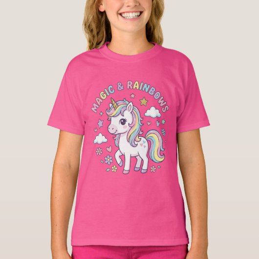 This is a T-shirt with a cute unicorn. (Voorkant)