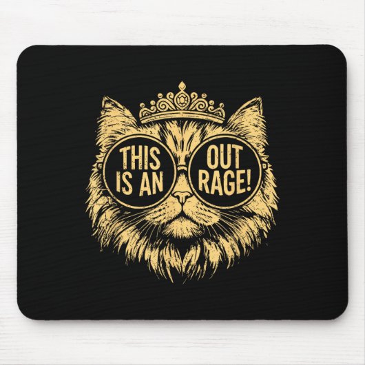 This Is An Outrage Funny Princess Cat Donut Gold W Muismat (Voorkant)