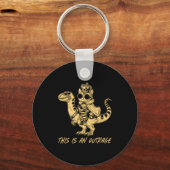 This Is An Outrage Funny Princess Cat Riding Dinos Sleutelhanger (Voorkant)