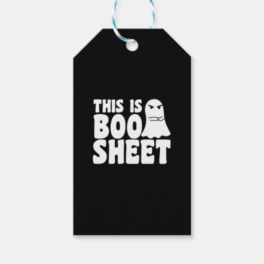 This Is Boo Sheet Ghost Funny Halloween Costume Cadeaulabel (Voorkant)