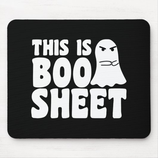 This Is Boo Sheet Ghost Funny Halloween Costume Muismat (Voorkant)
