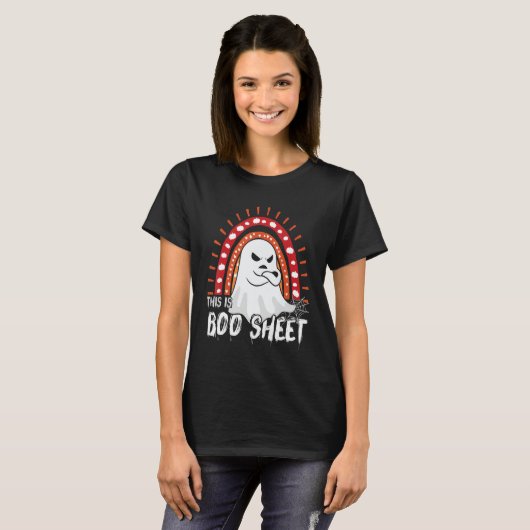This is boo sheet ghost retro halloween costume me t-shirt (Voorkant volledig)