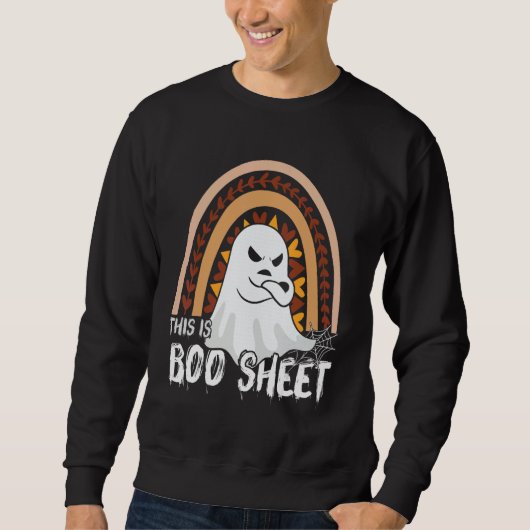 This is boo sheet ghost retro halloween costume me trui (Voorkant)