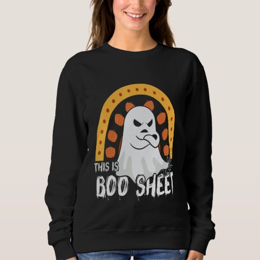 This is boo sheet ghost retro halloween costume me trui (Voorkant)