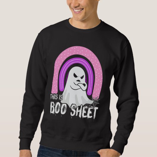 This is boo sheet ghost retro halloween costume me trui (Voorkant)
