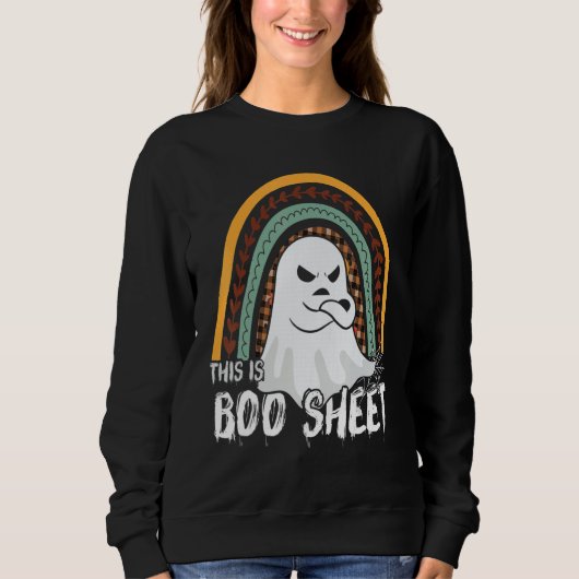 This is boo sheet ghost retro halloween costume me trui (Voorkant)