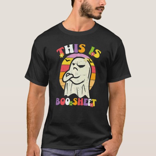 This Is Boo Sheet Ghost Retro Halloween Costume T-shirt (Voorkant)
