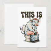 This Is Bull Sitting On A Toilet Funny Western Kaart (Voorkant / Achterkant)