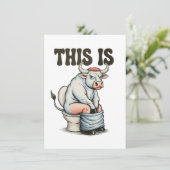 This Is Bull Sitting On A Toilet Funny Western Kaart (Staand voorkant)