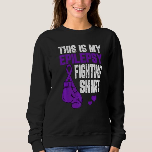 This Is Epilepsy Fighting Bokshandschoenen Paars Trui (Voorkant)
