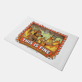 This Is Fine Dog Funny Fire Doormat Deurmat (Schuin)