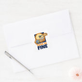 This Is Fine Global Warming Climate Change Cartoon Vierkante Sticker (Envelop)