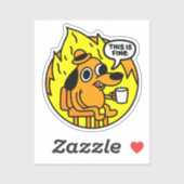 This Is Fine Grappige Meme Geïnspireerde Chaos Hum Sticker (Vel)