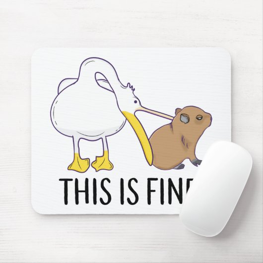 This is fine Meme funny Capybara dog Pelican Nihil Muismat (Met muis)