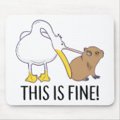 This is fine Meme funny Capybara dog Pelican Nihil Muismat (Voorkant)