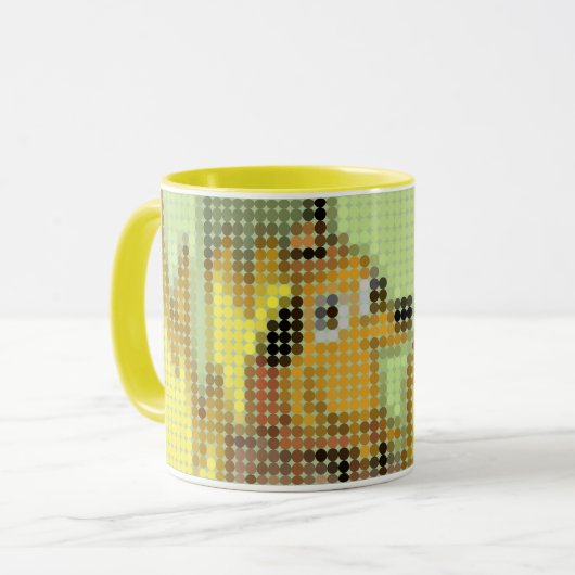 "This is Fine" Meme Pixeldot Mok (Voorkant links)