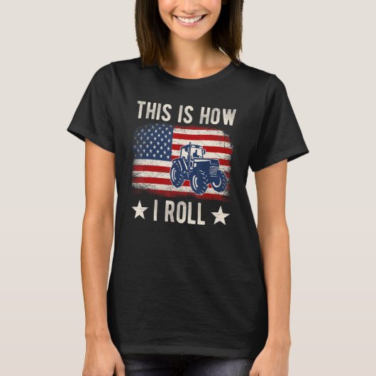 This is How I Roll Distressed American USA Flag Fu T-shirt (Voorkant)